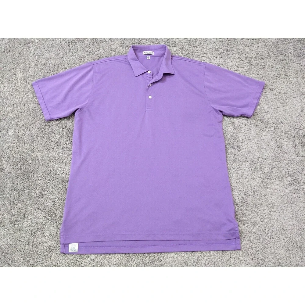Vintage Peter‎ Millar Polo Shirt Mens Extra Large Purple Made in Korea